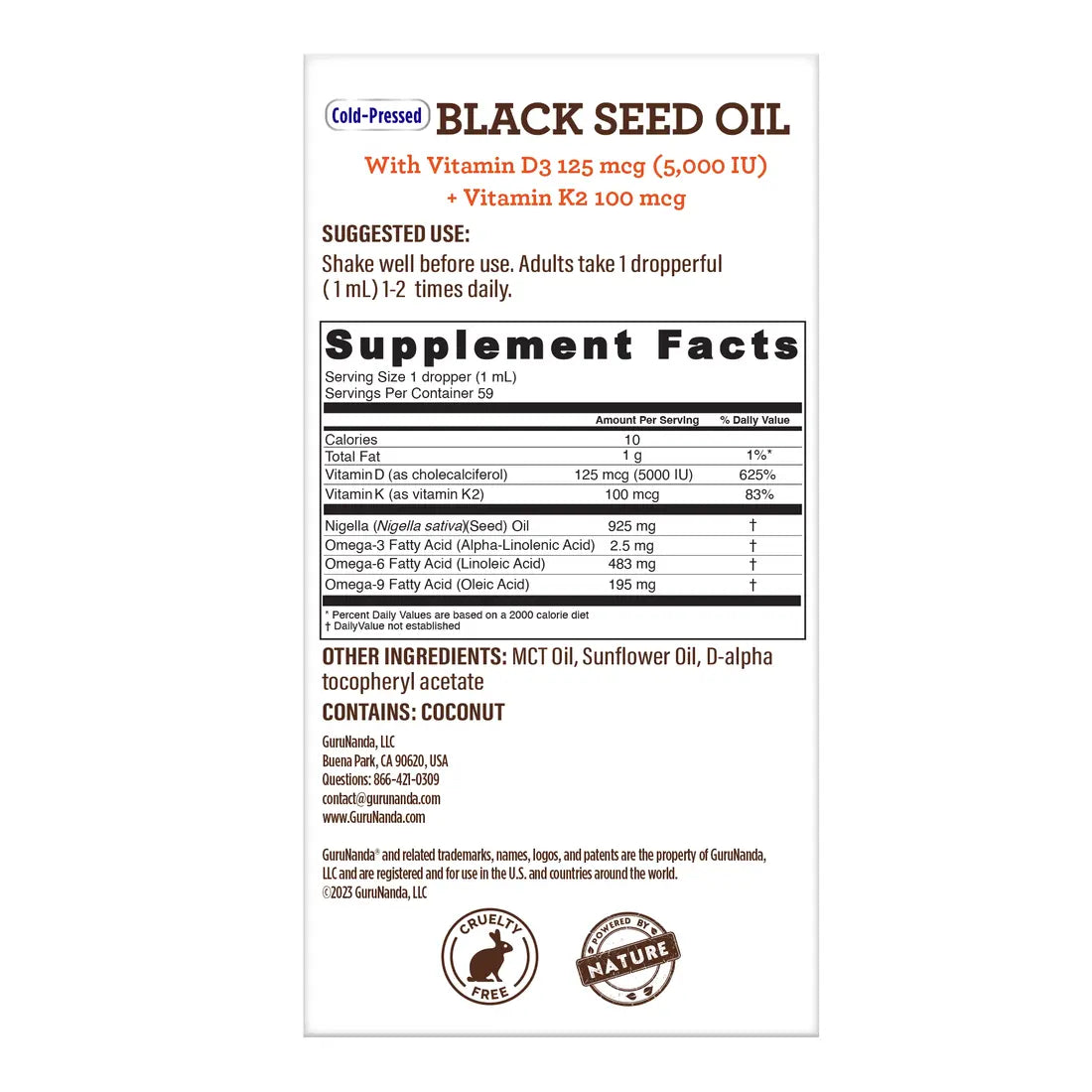 Cold Pressed Black Seed Oil with Vitamin D3, K2, & E - 1 Pk Good Find Store